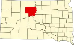 State map highlighting Dewey County
