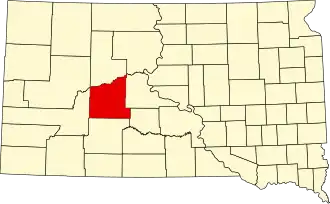 State map highlighting Haakon County