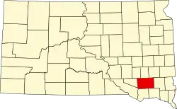 State map highlighting Hutchinson County