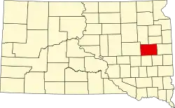 State map highlighting Kingsbury County