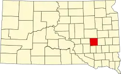 State map highlighting Sanborn County