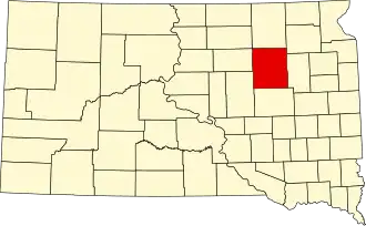 State map highlighting Spink County