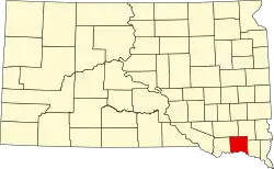 State map highlighting Yankton County