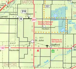KDOT map of Stafford County (legend)