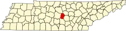 State map highlighting Cannon County