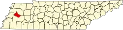 State map highlighting Crockett County
