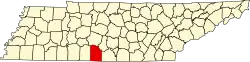 State map highlighting Giles County