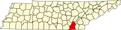 State map highlighting Hamilton County