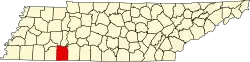 State map highlighting Hardin County