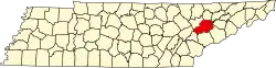 State map highlighting Knox County