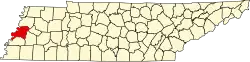 State map highlighting Lauderdale County