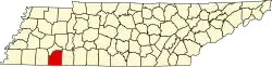 State map highlighting McNairy County