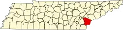 State map highlighting Monroe County