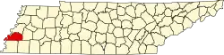 State map highlighting Tipton County