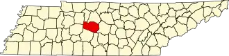 State map highlighting Williamson County