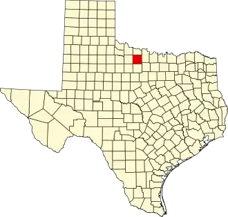 State map highlighting Archer County