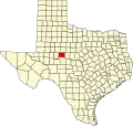 State map highlighting Coke County