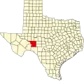 State map highlighting Crockett County
