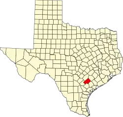 State map highlighting DeWitt County