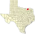 State map highlighting Fannin County