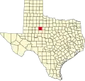 State map highlighting Fisher County