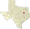 State map highlighting Freestone County