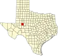 State map highlighting Glasscock County