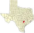 State map highlighting Gonzales County