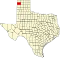 State map highlighting Hartley County