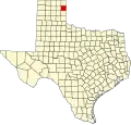 State map highlighting Hemphill County