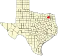 State map highlighting Hopkins County