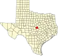 State map highlighting Lampasas County