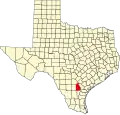 State map highlighting Live Oak County