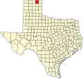 State map highlighting Ochiltree County