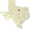 State map highlighting Palo Pinto County