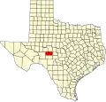 State map highlighting Schleicher County