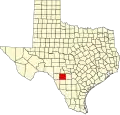 State map highlighting Uvalde County