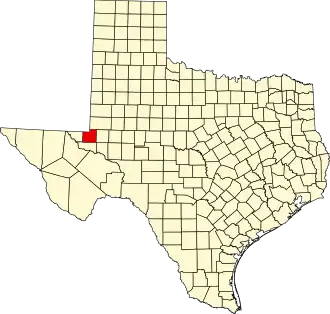 State map highlighting Winkler County