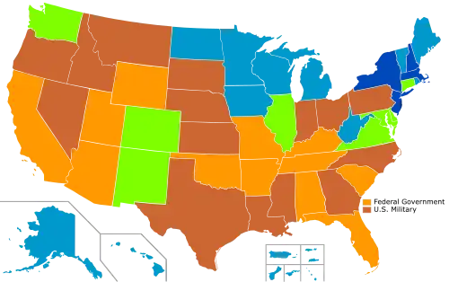 States that use lethal injection&nbsp;&nbsp;State uses only this method &nbsp;&nbsp;State uses this method primarily but has secondary methods &nbsp;&nbsp;State has never used this method