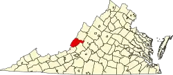 State map highlighting Alleghany County