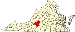 State map highlighting Bedford County