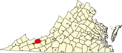 State map highlighting Bland County