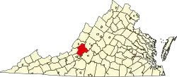 State map highlighting Botetourt County