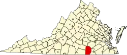 State map highlighting Brunswick County