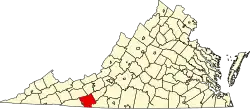 State map highlighting Carroll County
