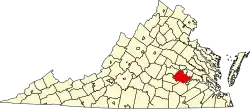 State map highlighting Chesterfield County