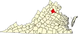 State map highlighting Culpeper County