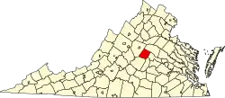 State map highlighting Fluvanna County