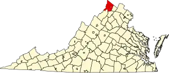 Map of Virginia highlighting Frederick County