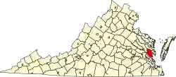State map highlighting Gloucester County